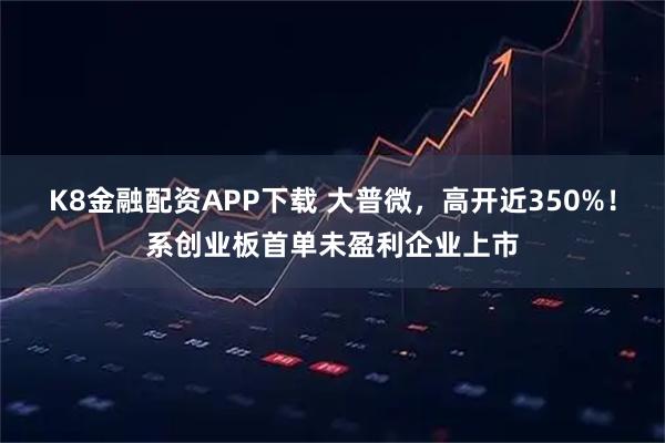 K8金融配资APP下载 大普微，高开近350%！系创业板首单未盈利企业上市